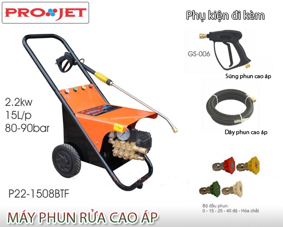 Máy Rửa Xe Cao Áp Projet P22-1508BTF (2.2kw) - Hình ảnh 2
