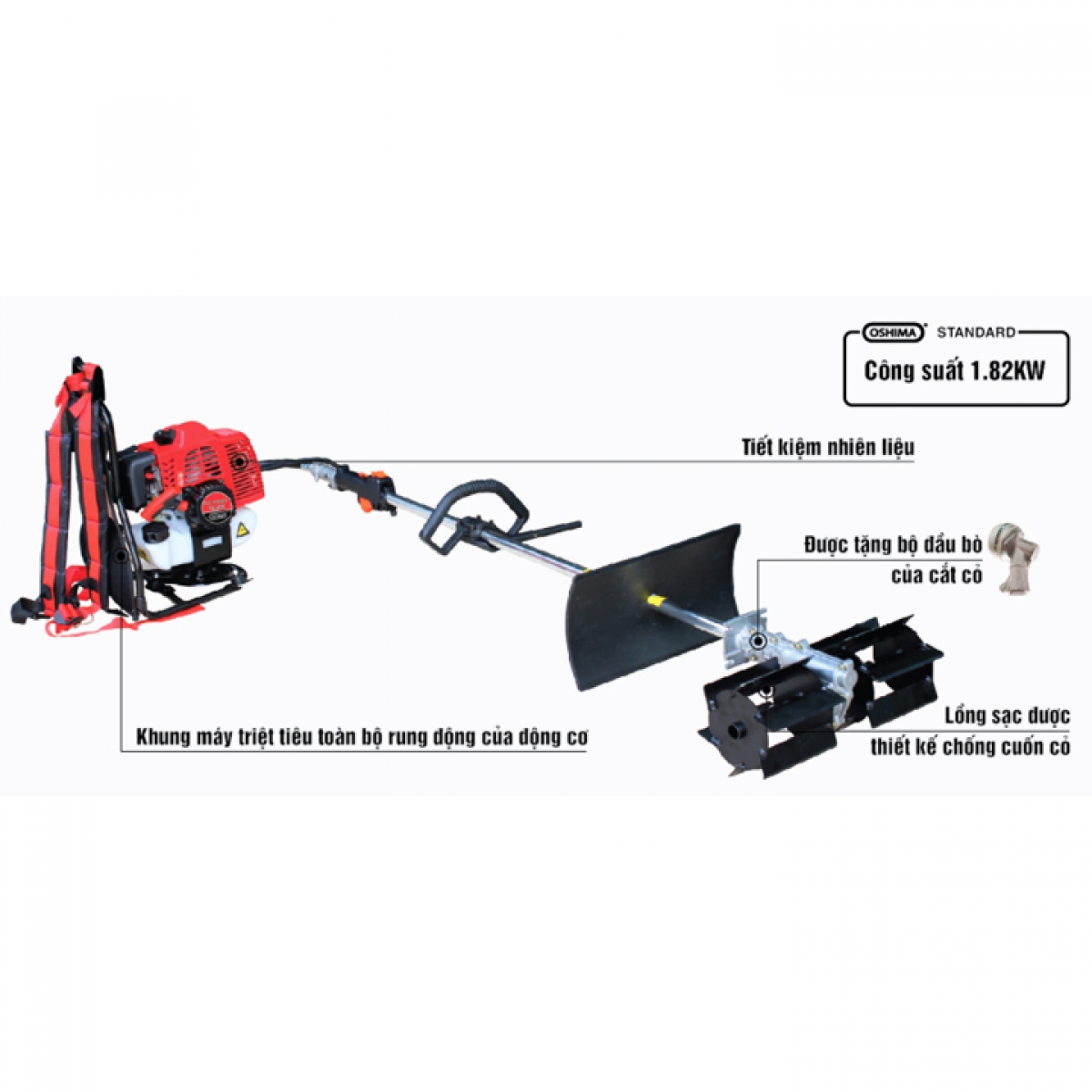 Máy Sạc Cỏ 2 Thì Oshima SC44 - Ảnh 3